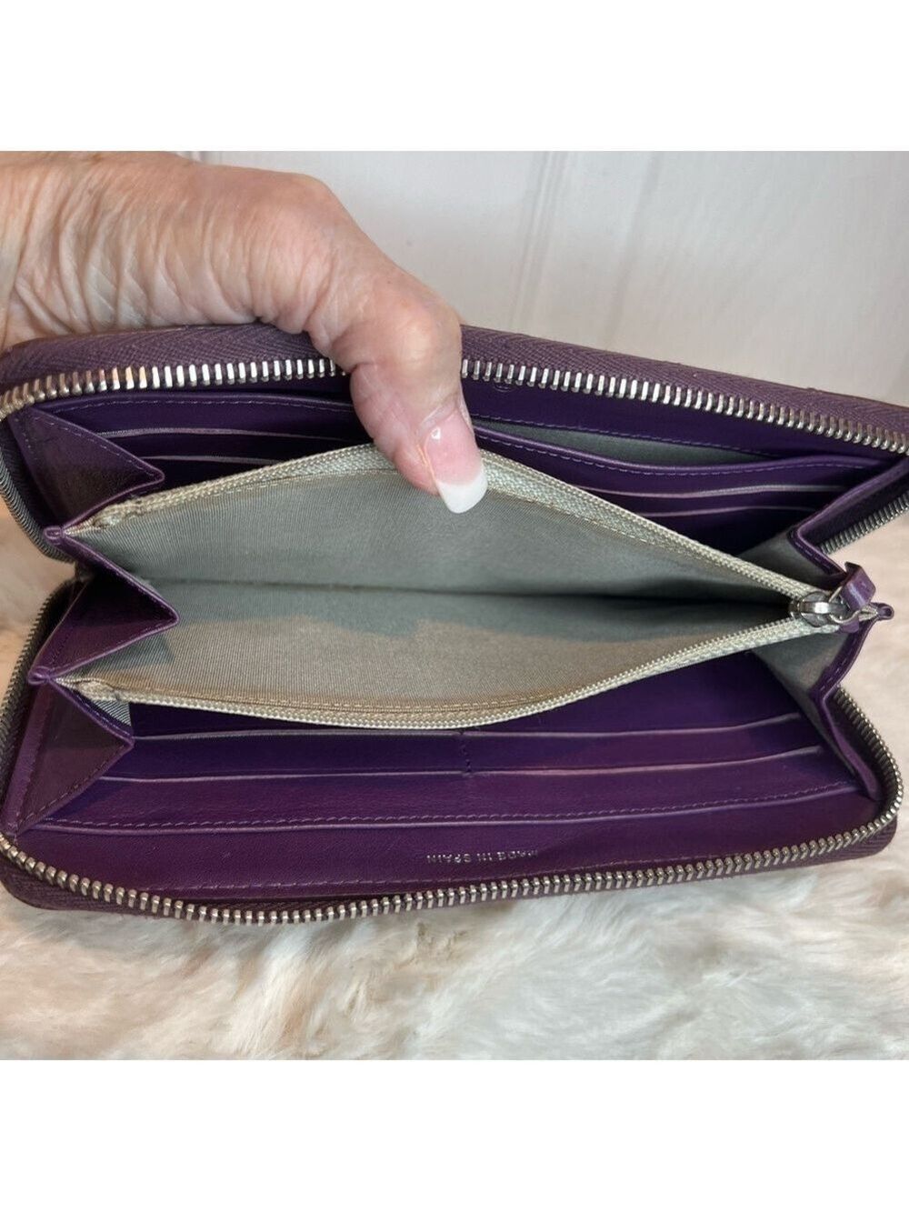 ❤️CHANEL PATENT QUILTED BRILLIANT ZIP-AROUND WALLET PURPLE - Picture 11 of 15